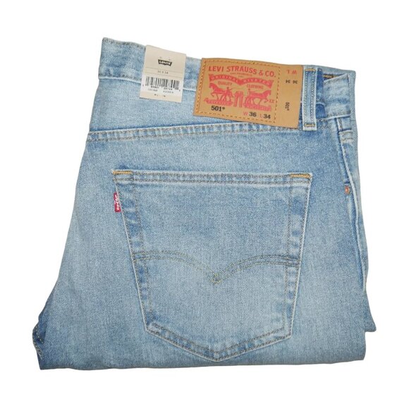 Levis 501 Original Fit Straight Leg Button Fly Denim Jeans Men's Size 36X34 NEW! - Picture 1 of 7